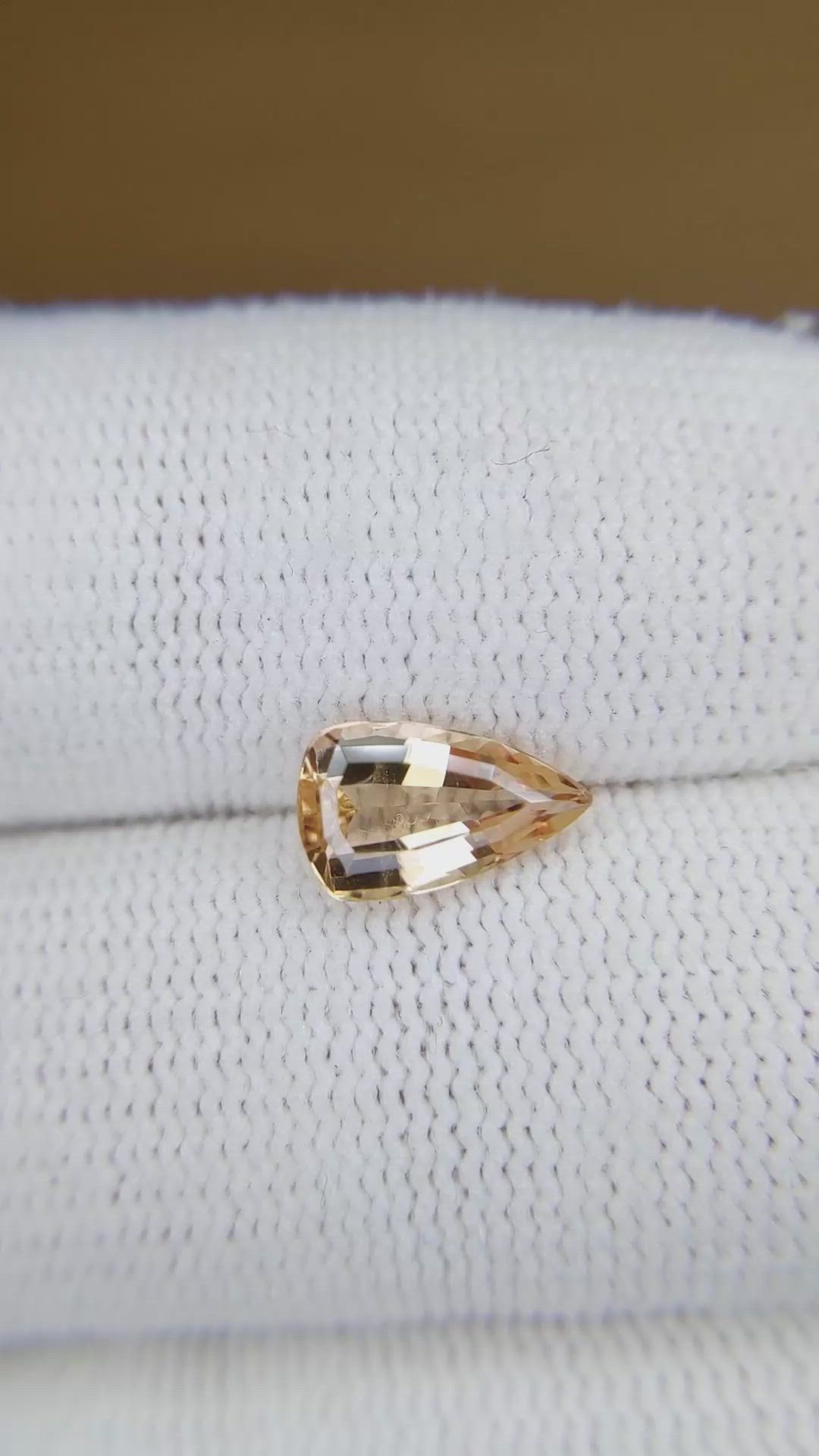 1.34 Ct. Yellowish Orange Precious Topaz from Brazil Size Video