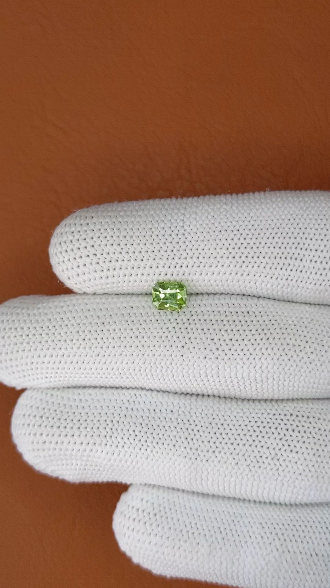 0.64 Ct. Green (Lime Green) Peridot from Pakistan Size Video