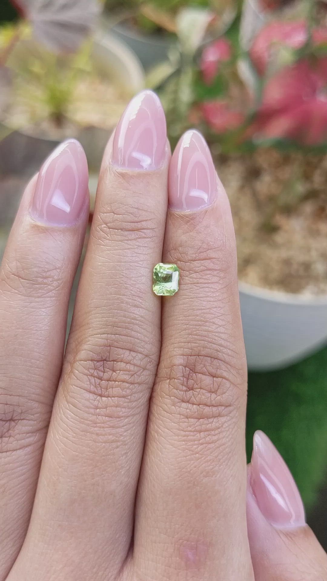 0.64 Ct. Green (Lime Green) Peridot from Pakistan Size Video