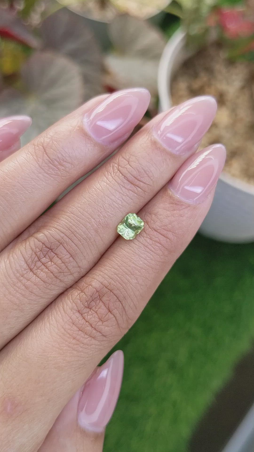 0.64 Ct. Green (Lime Green) Peridot from Pakistan Size Video