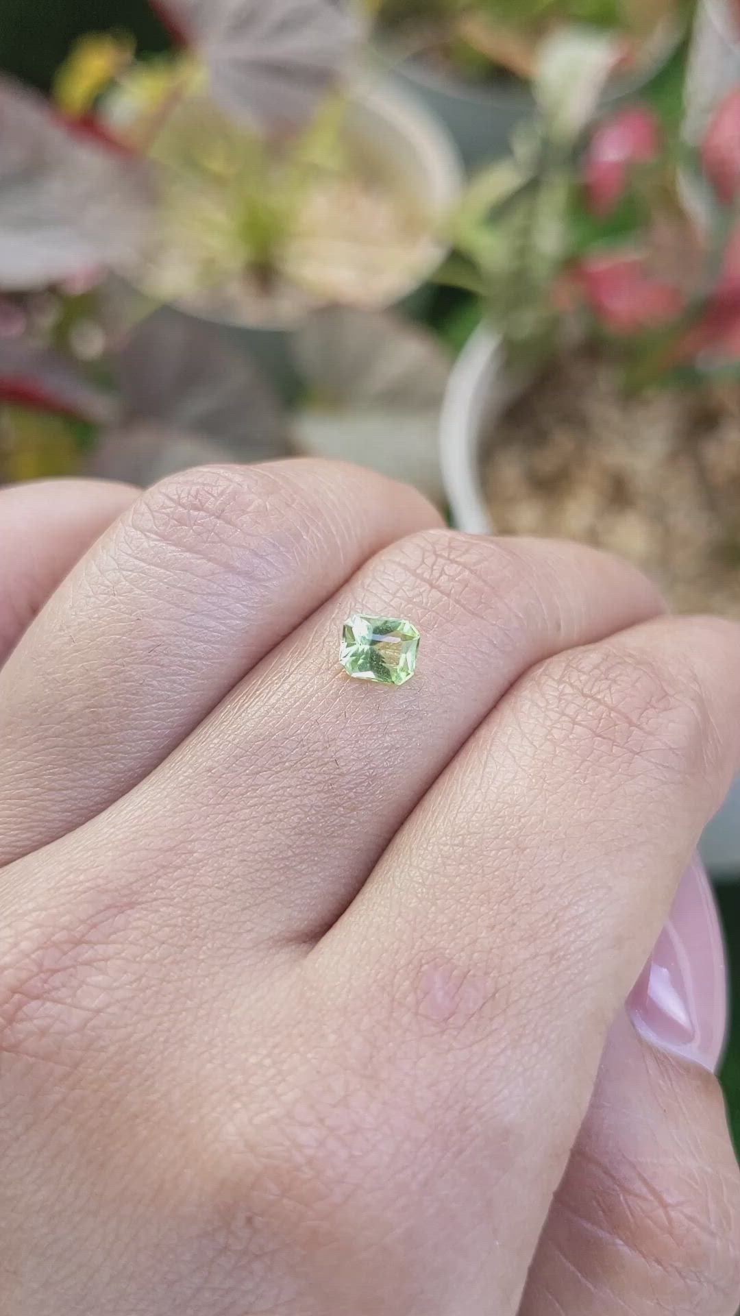 0.64 Ct. Green (Lime Green) Peridot from Pakistan Size Video