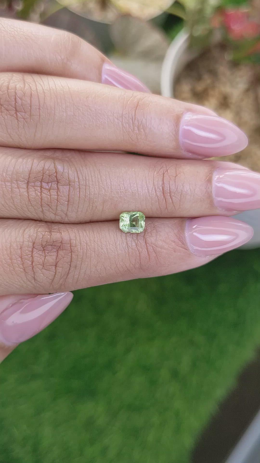 0.64 Ct. Green (Lime Green) Peridot from Pakistan Size Video