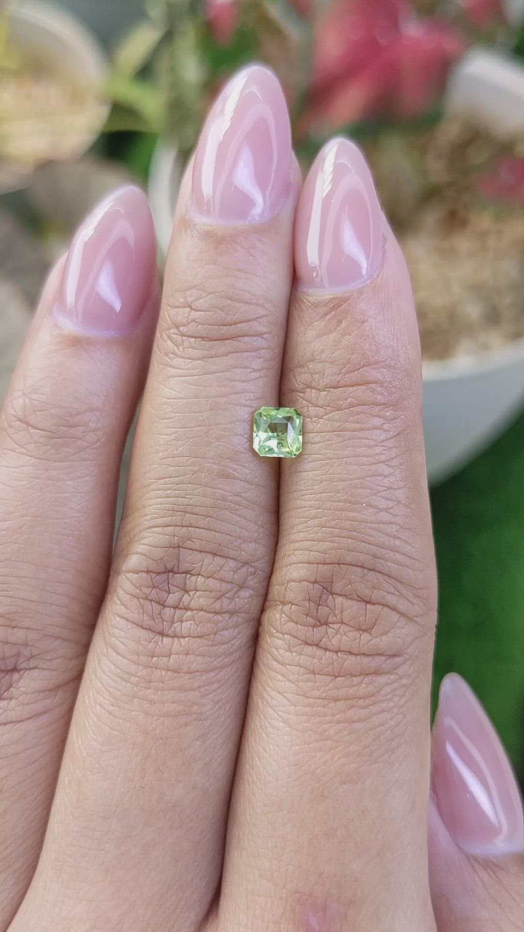 0.51 Ct. Green (Lime Green) Peridot from Pakistan Size Video