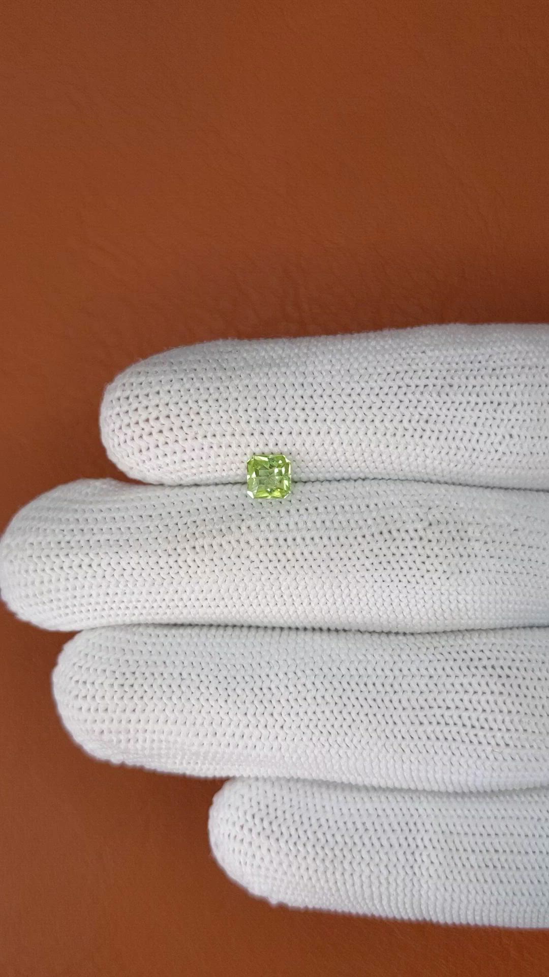 0.51 Ct. Green (Lime Green) Peridot from Pakistan Size Video