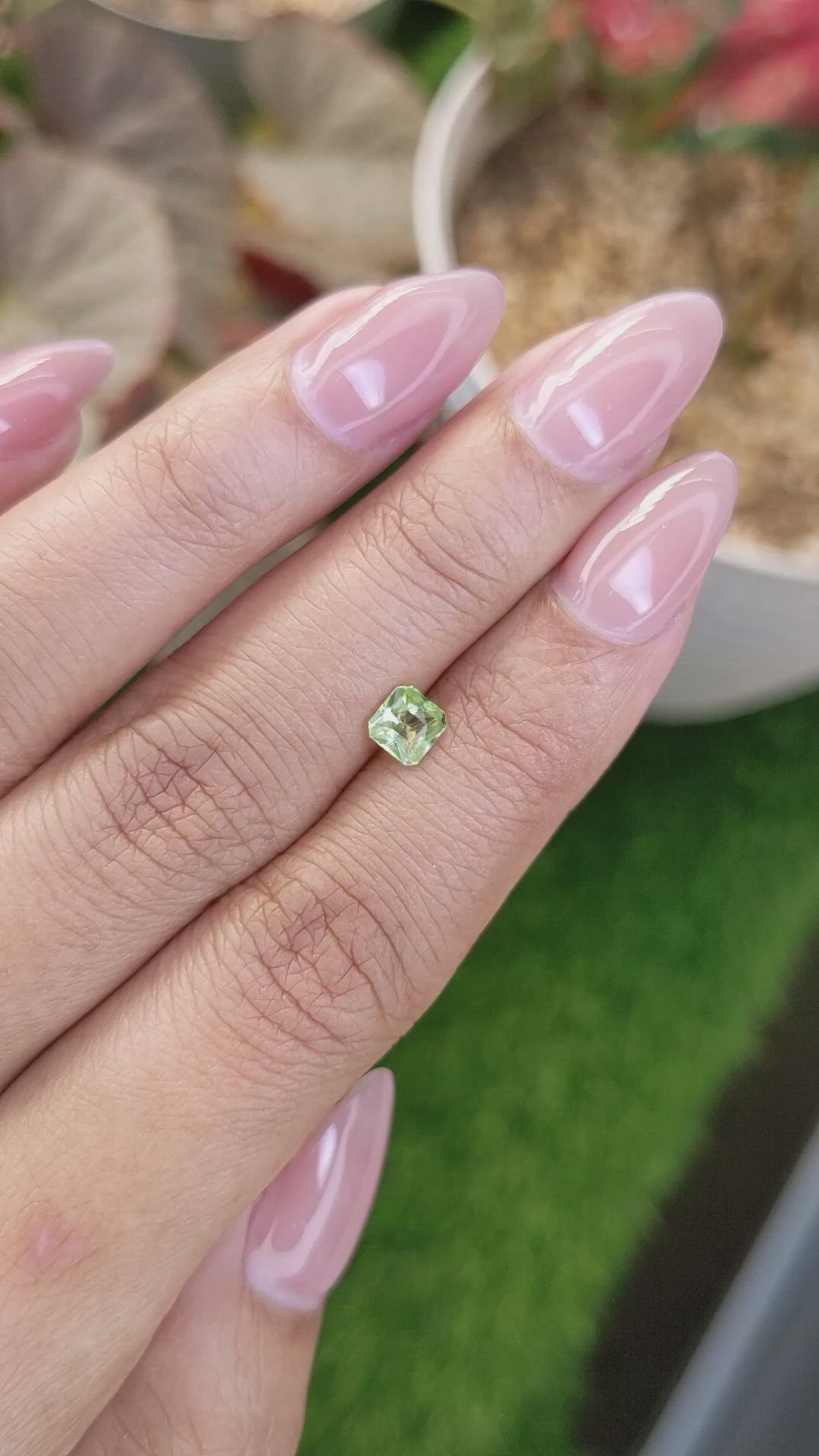 0.51 Ct. Green (Lime Green) Peridot from Pakistan Size Video