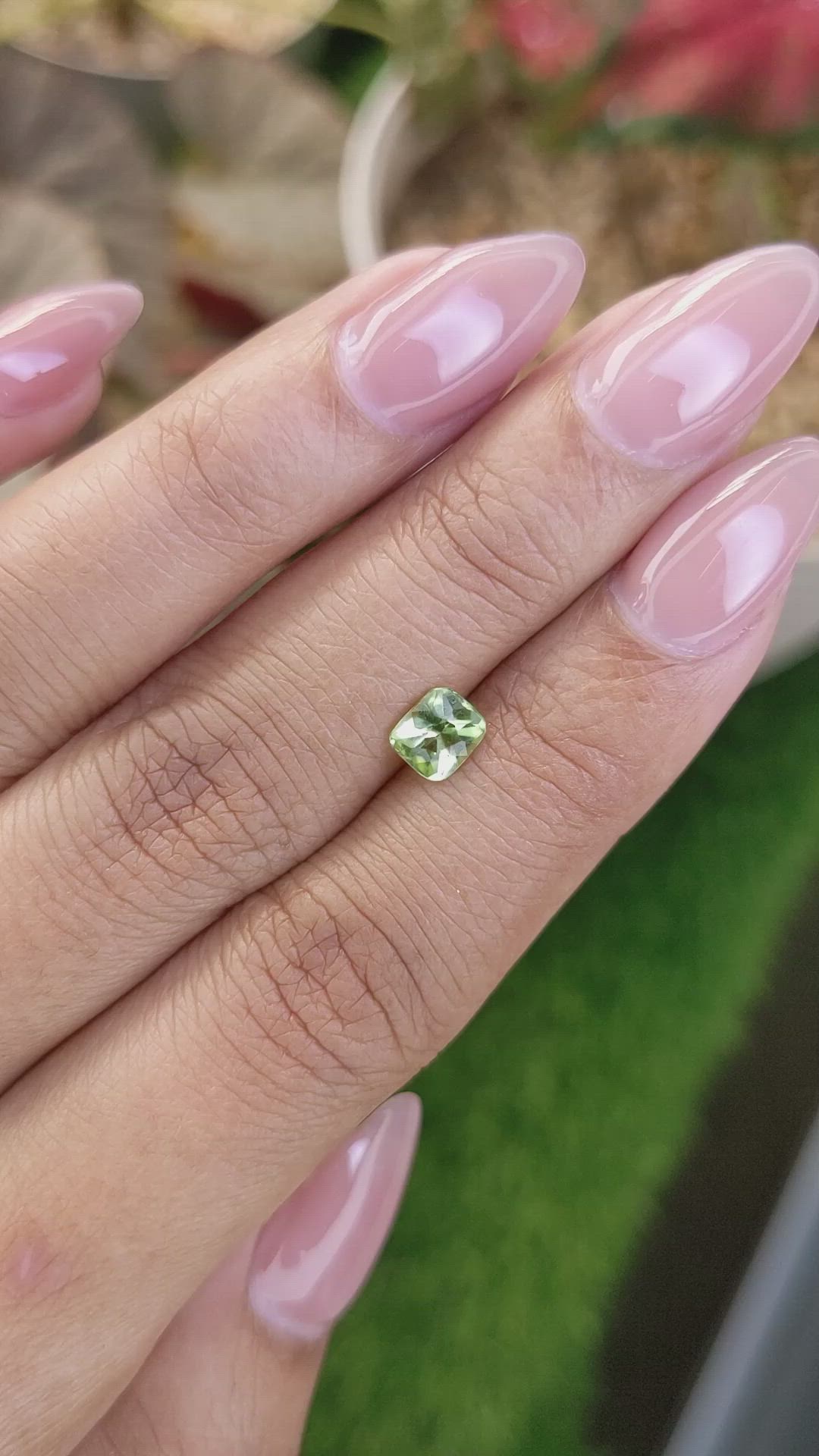 0.71 Ct. Green (Lime Green) Peridot from Pakistan Size Video