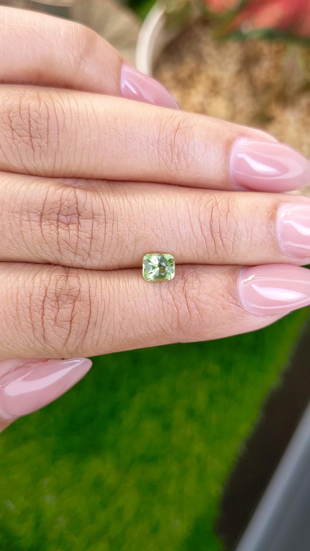 0.71 Ct. Green (Lime Green) Peridot from Pakistan Size Video