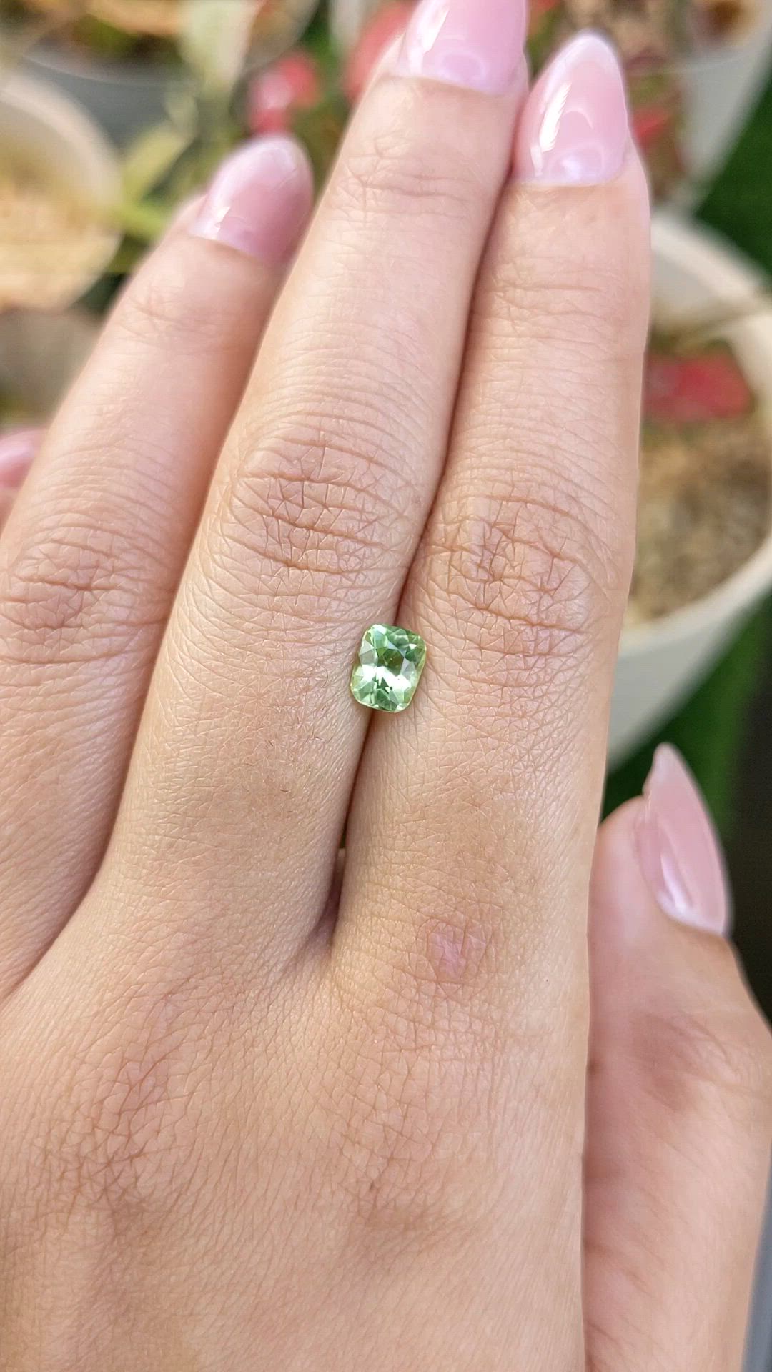 0.82 Ct. Green (Lime Green) Peridot from Pakistan Size Video