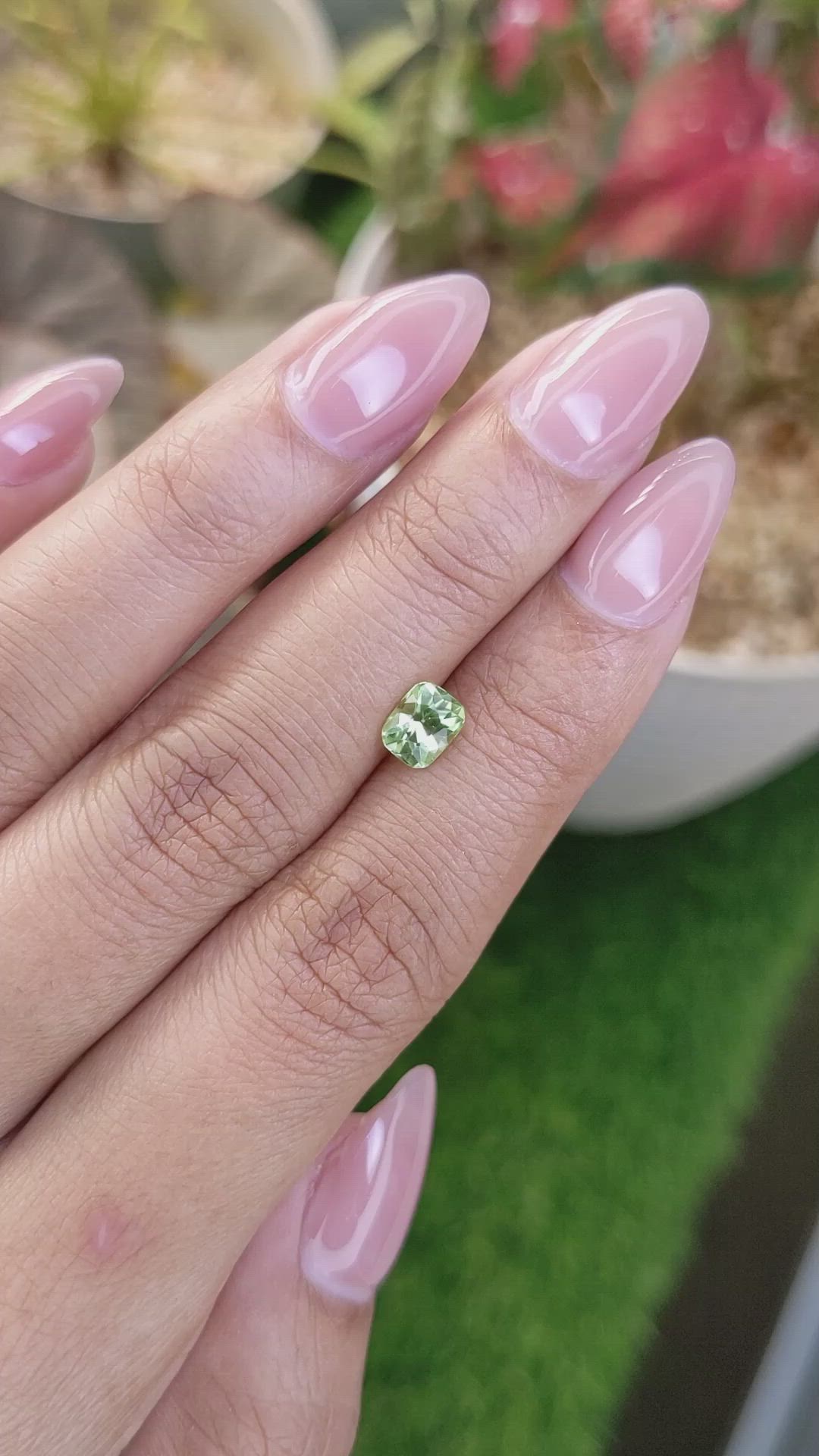 0.82 Ct. Green (Lime Green) Peridot from Pakistan Size Video