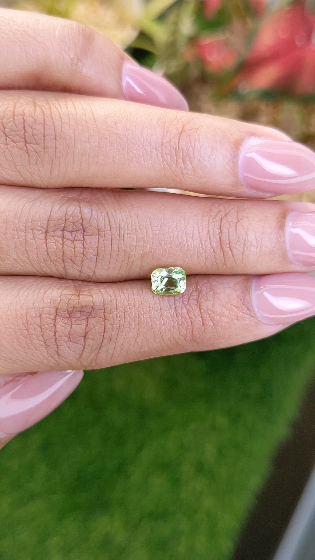 0.82 Ct. Green (Lime Green) Peridot from Pakistan Size Video