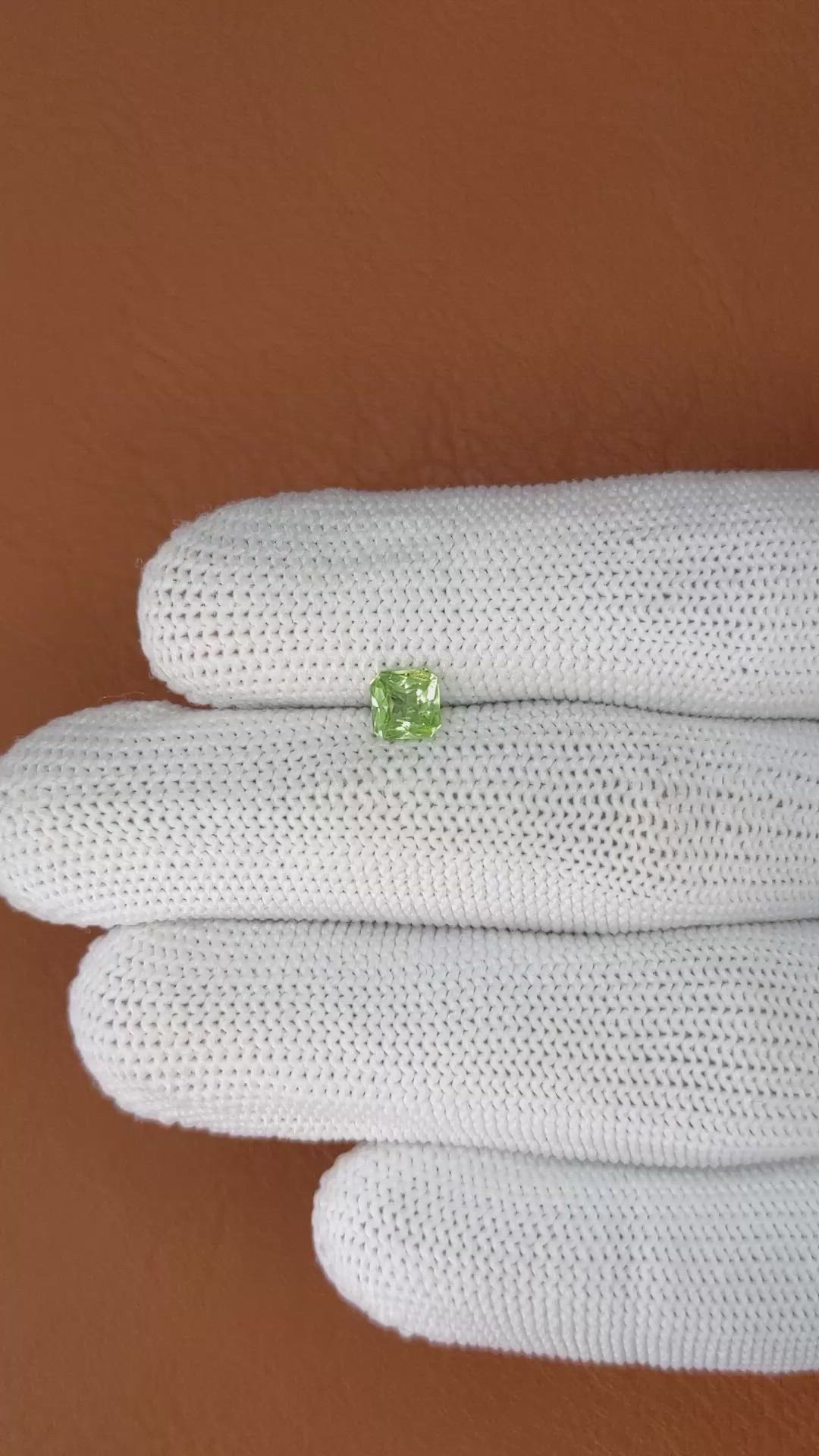 0.56 Ct. Yellowish Green Peridot from Pakistan Size Video