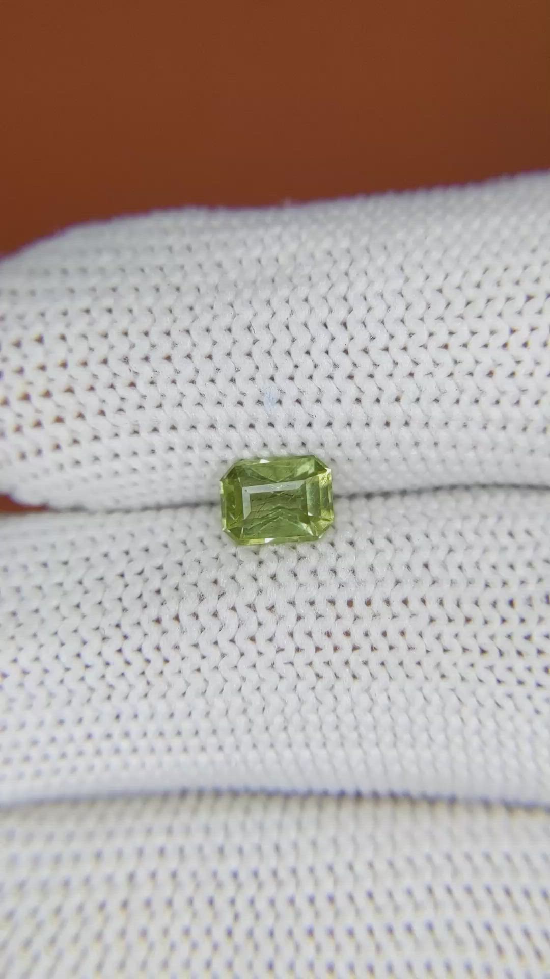 0.71 Ct. Yellowish Green Peridot from Pakistan Size Video