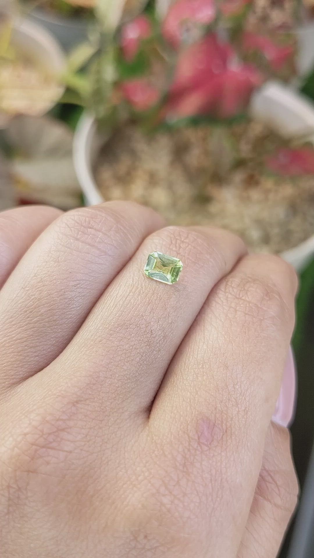 0.71 Ct. Yellowish Green Peridot from Pakistan Size Video