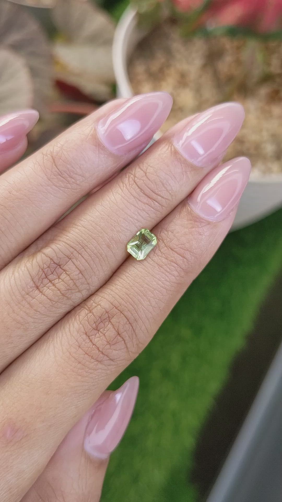 0.71 Ct. Yellowish Green Peridot from Pakistan Size Video