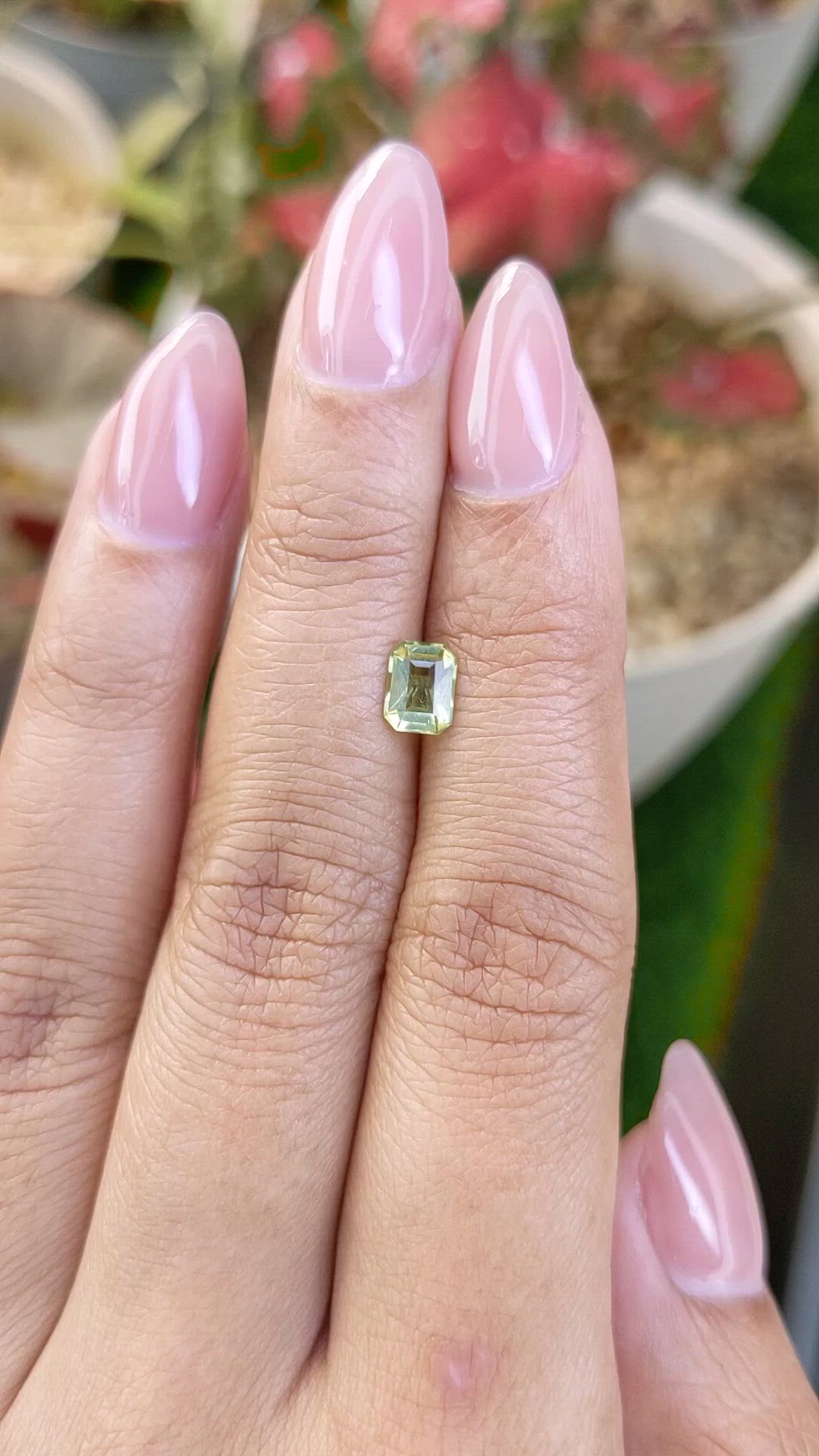 0.71 Ct. Yellowish Green Peridot from Pakistan Size Video