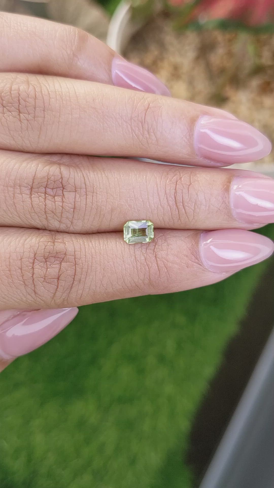 0.71 Ct. Yellowish Green Peridot from Pakistan Size Video