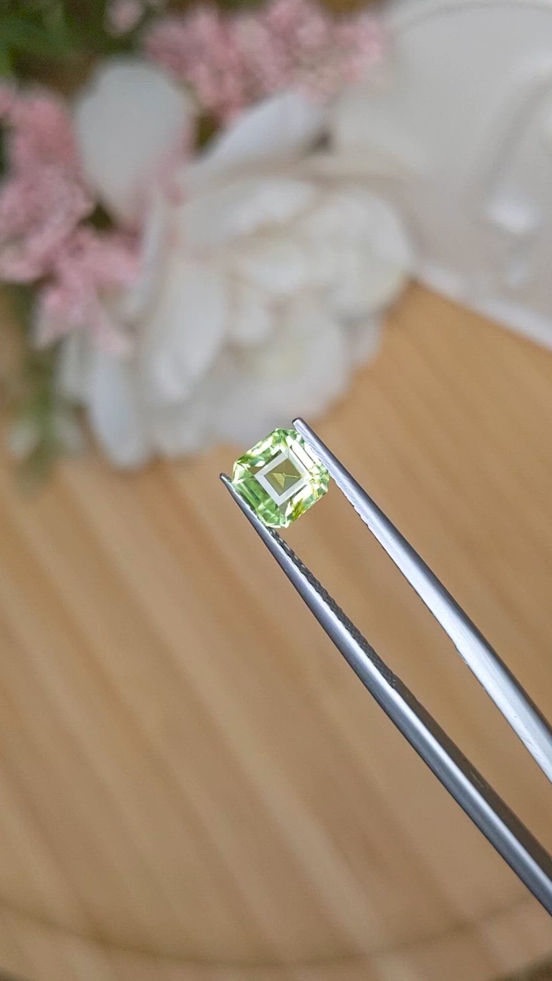 0.96 Ct. Yellowish Green Peridot from Pakistan Size Video