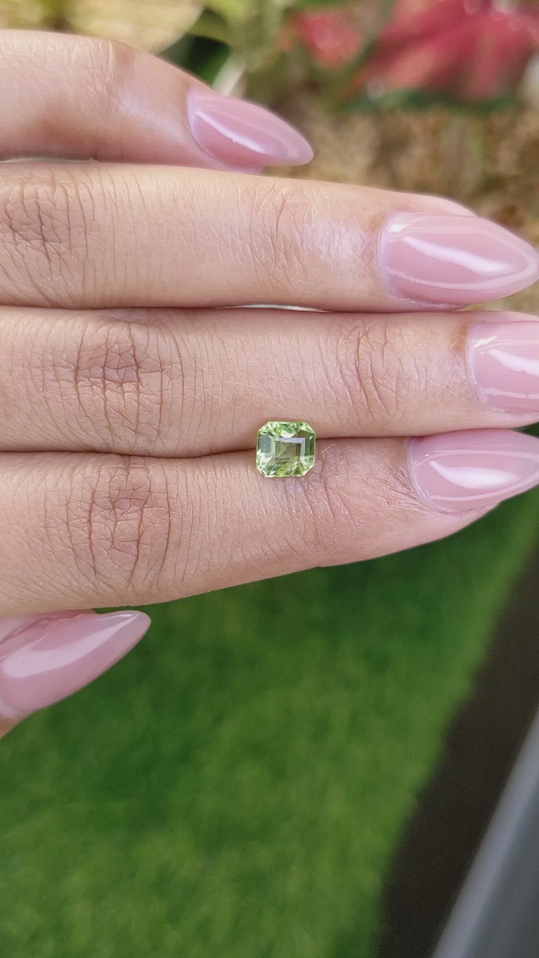 0.96 Ct. Yellowish Green Peridot from Pakistan Size Video