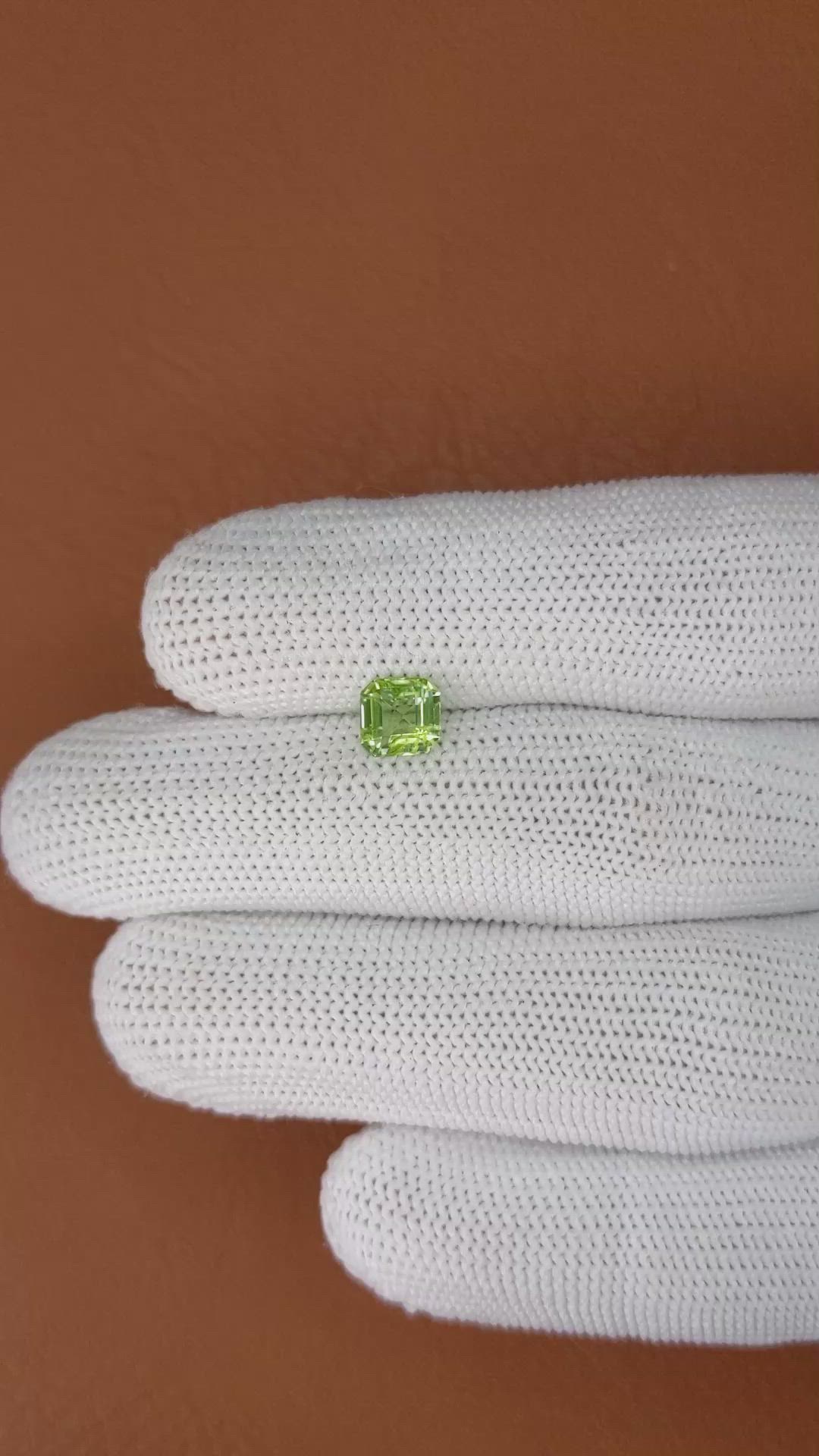 0.96 Ct. Yellowish Green Peridot from Pakistan Size Video