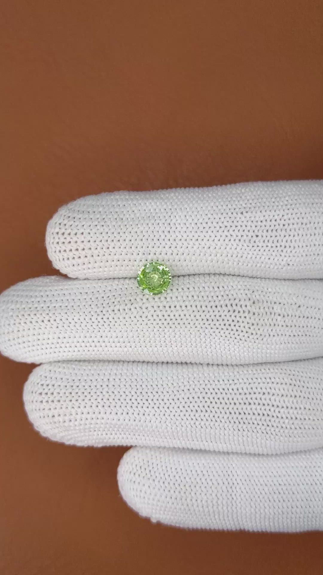 0.81 Ct. Green (Lime Green) Peridot from Pakistan Size Video