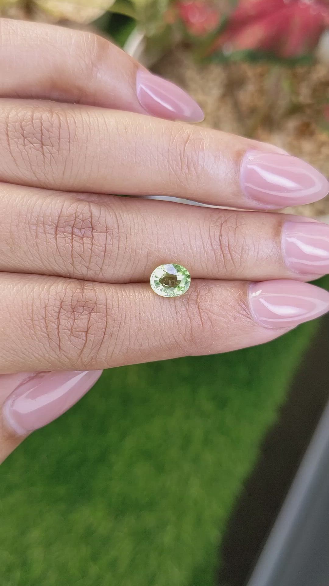 1.17 Ct. Green (Lime Green) Peridot from Pakistan Size Video