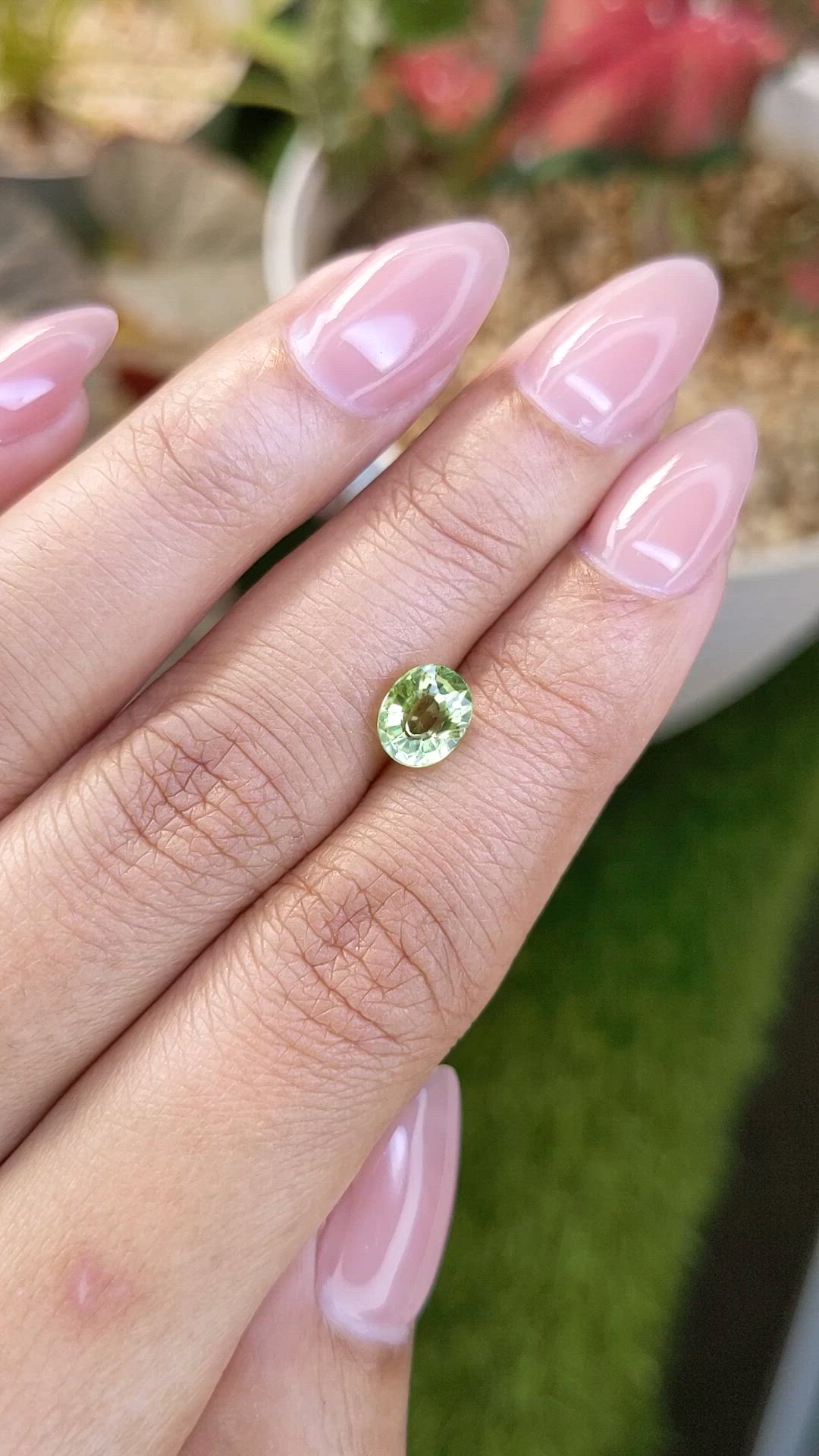 1.17 Ct. Green (Lime Green) Peridot from Pakistan Size Video