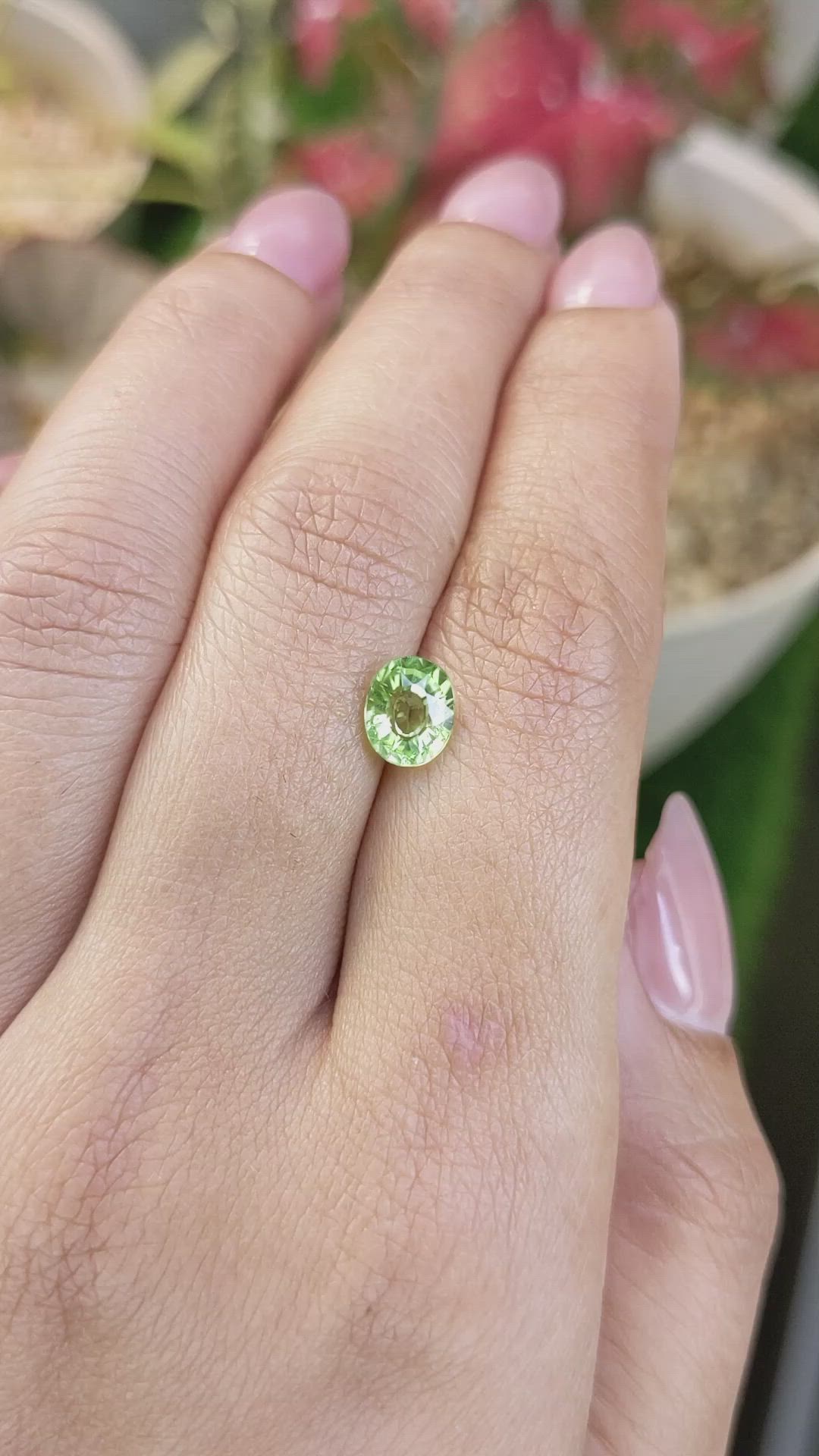 1.17 Ct. Green (Lime Green) Peridot from Pakistan Size Video