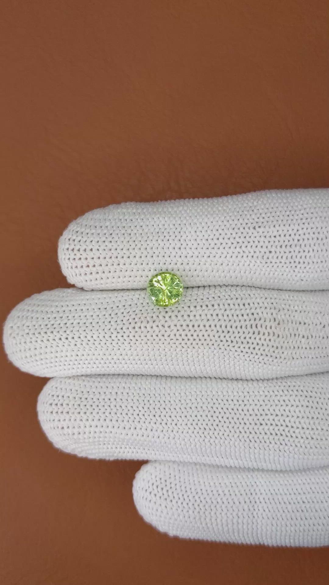 1.07 Ct. Yellowish Green Peridot from Pakistan Size Video
