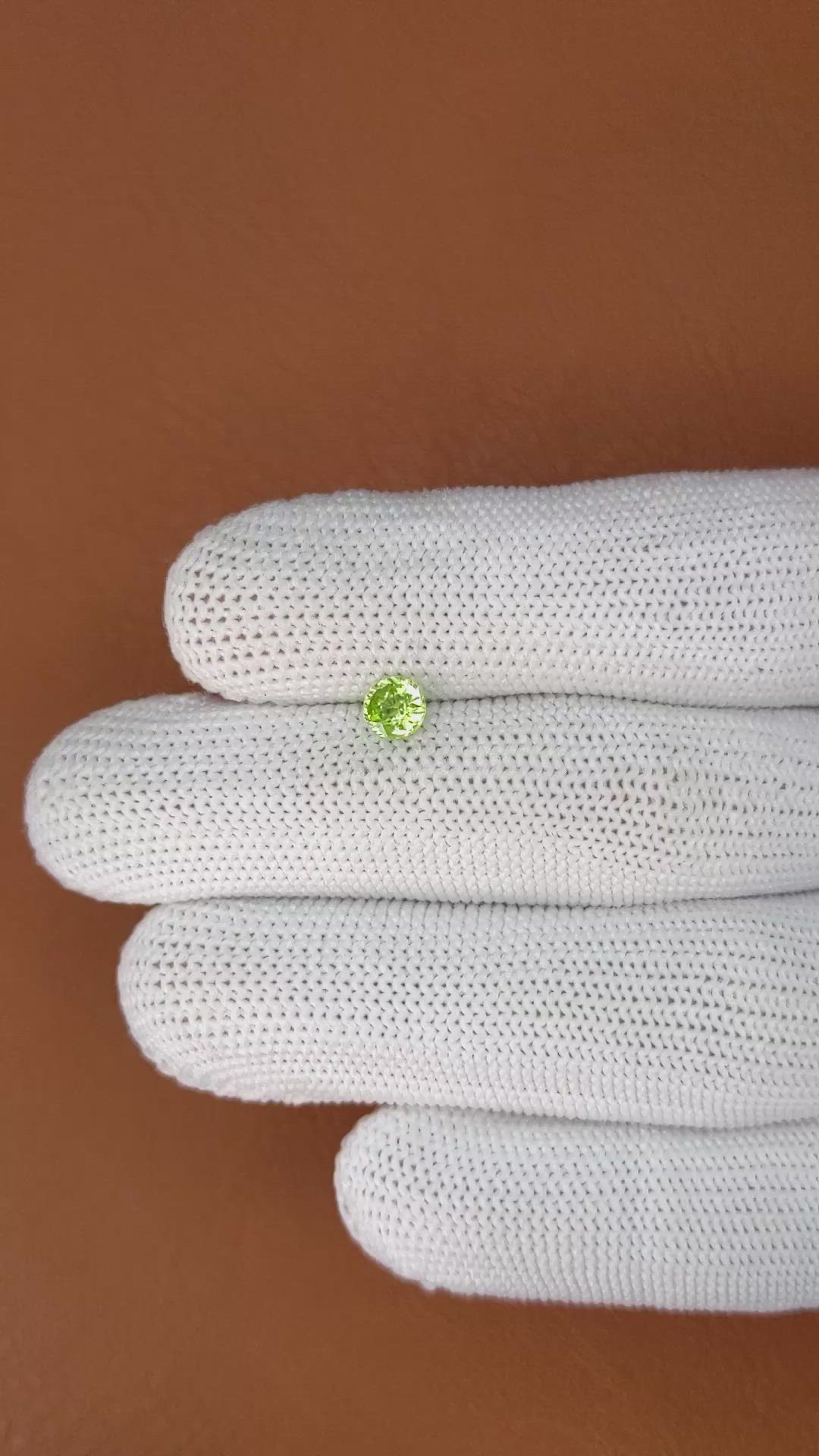 0.47 Ct. Yellowish Green Peridot from Pakistan Size Video