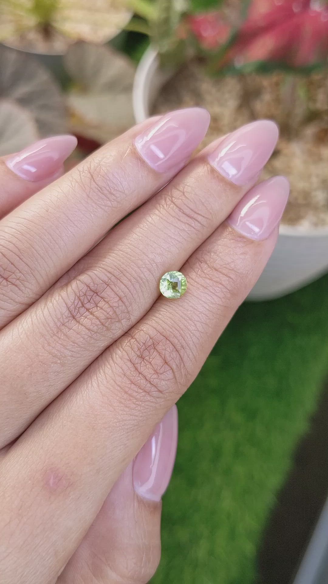0.64 Ct. Yellowish Green Peridot from Pakistan Size Video