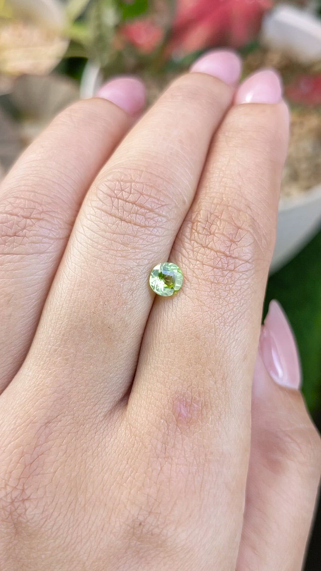 0.64 Ct. Yellowish Green Peridot from Pakistan Size Video