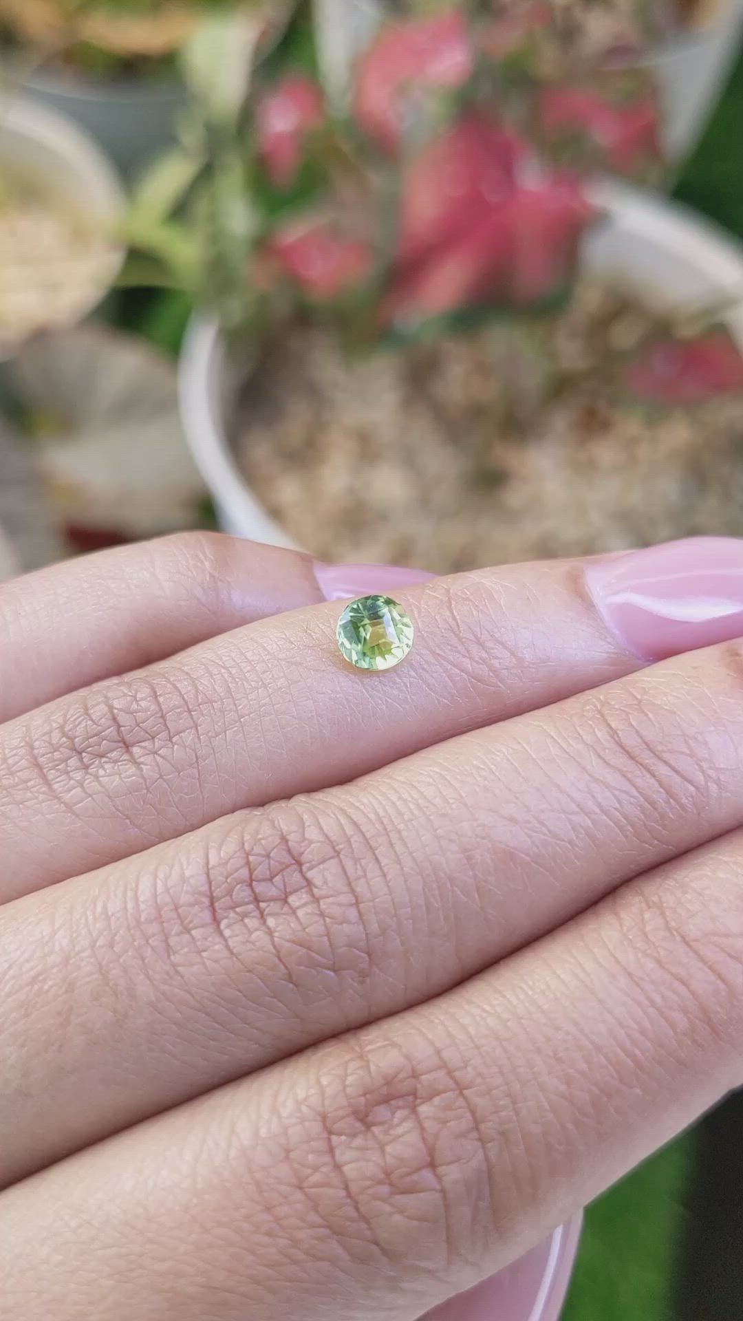 0.64 Ct. Yellowish Green Peridot from Pakistan Size Video