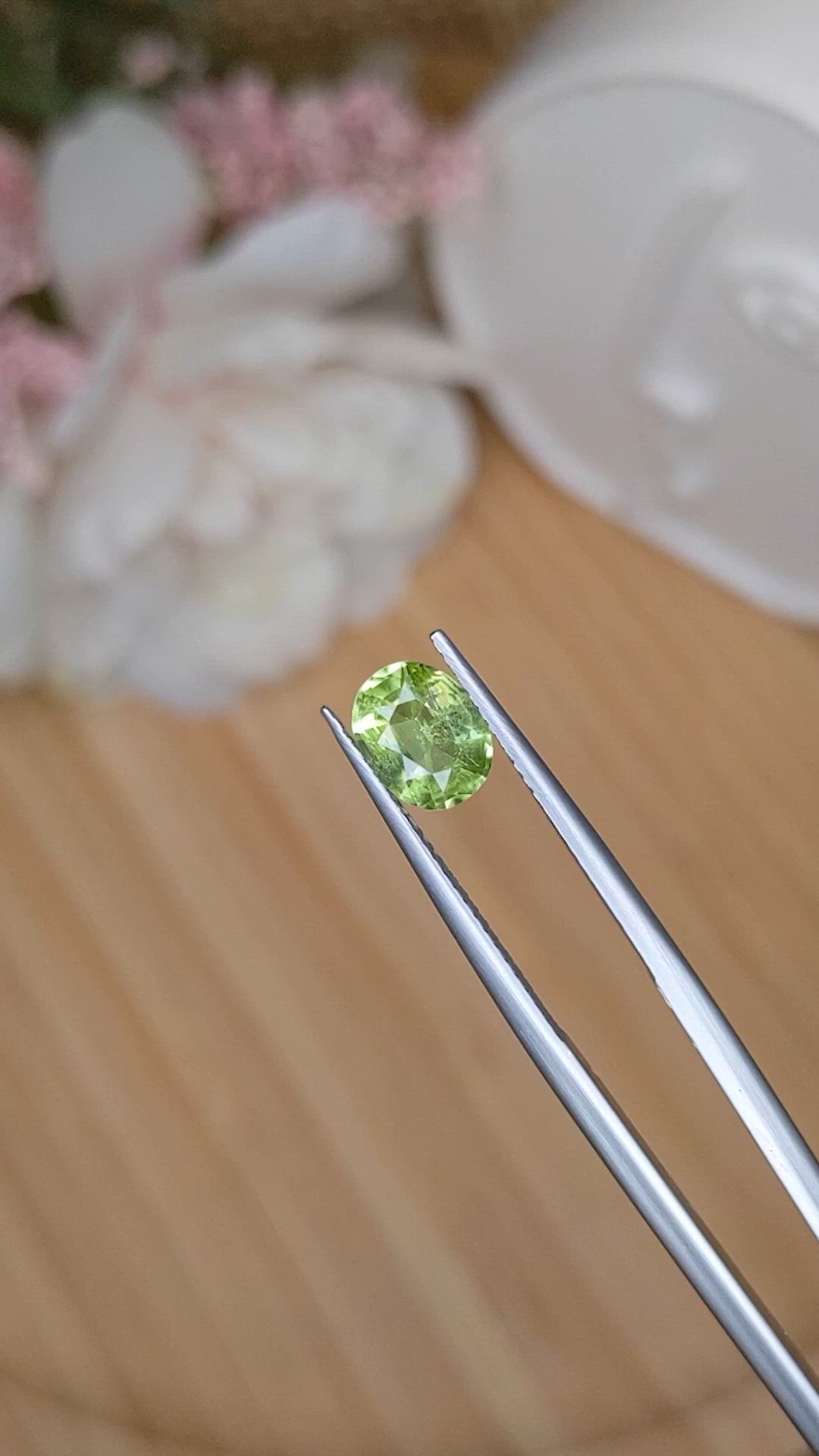 1.27 Ct. Yellowish Green Peridot from Pakistan Size Video
