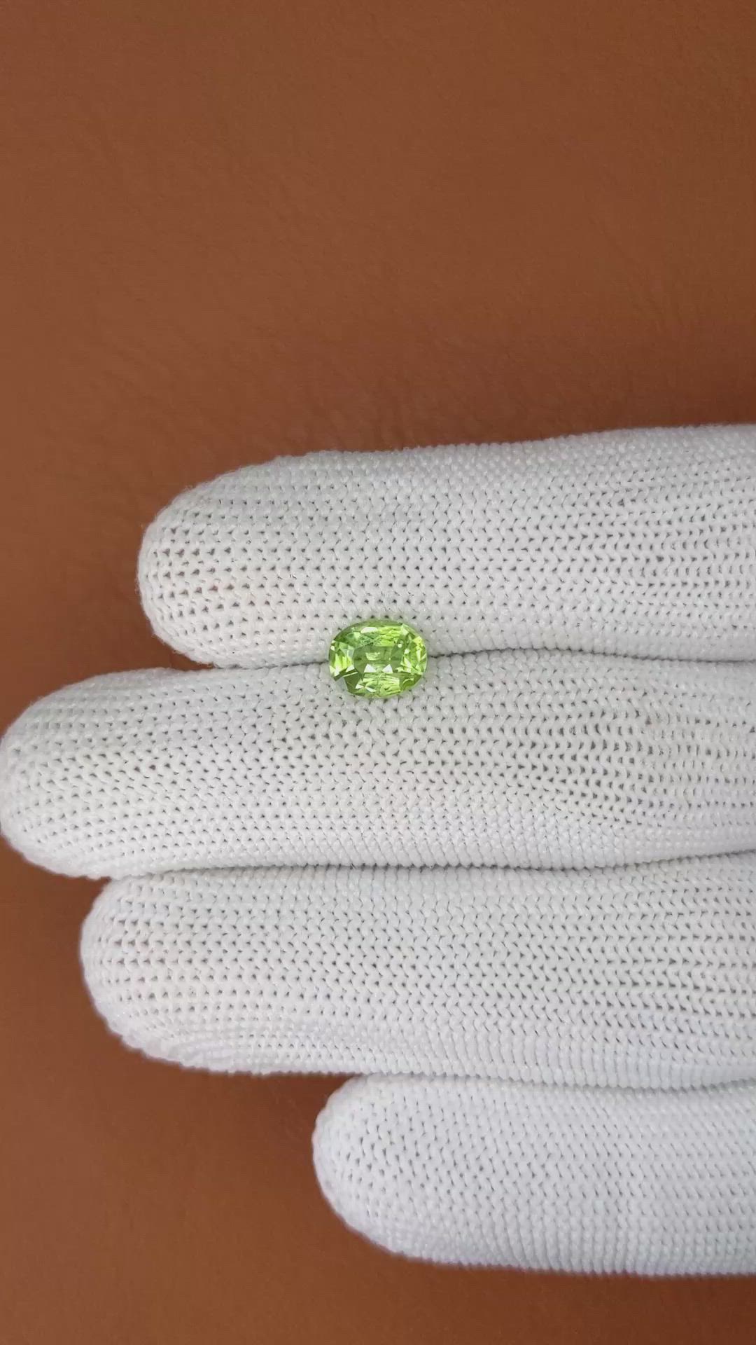 1.27 Ct. Yellowish Green Peridot from Pakistan Size Video