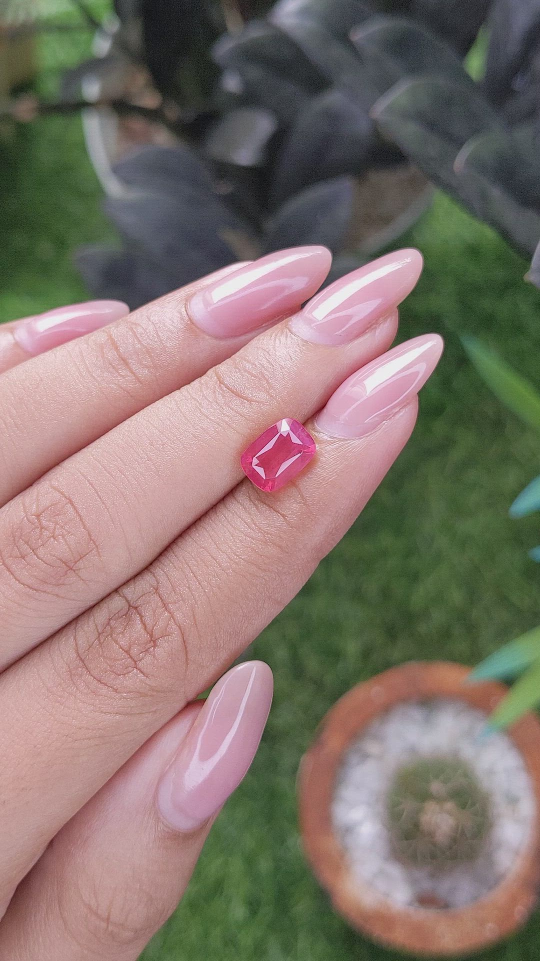 2.45 Ct. Reddish Pink Spinel from Tanzania Size Video