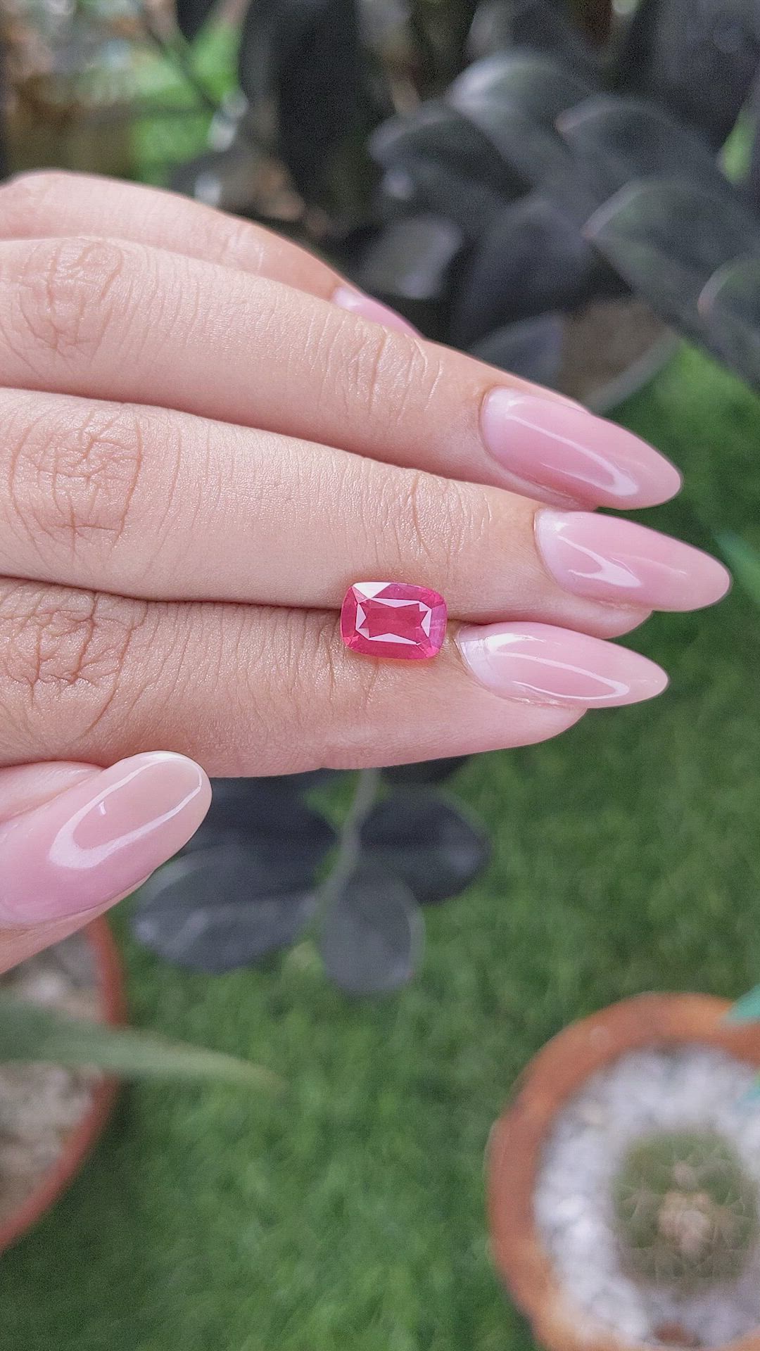 2.45 Ct. Reddish Pink Spinel from Tanzania Size Video