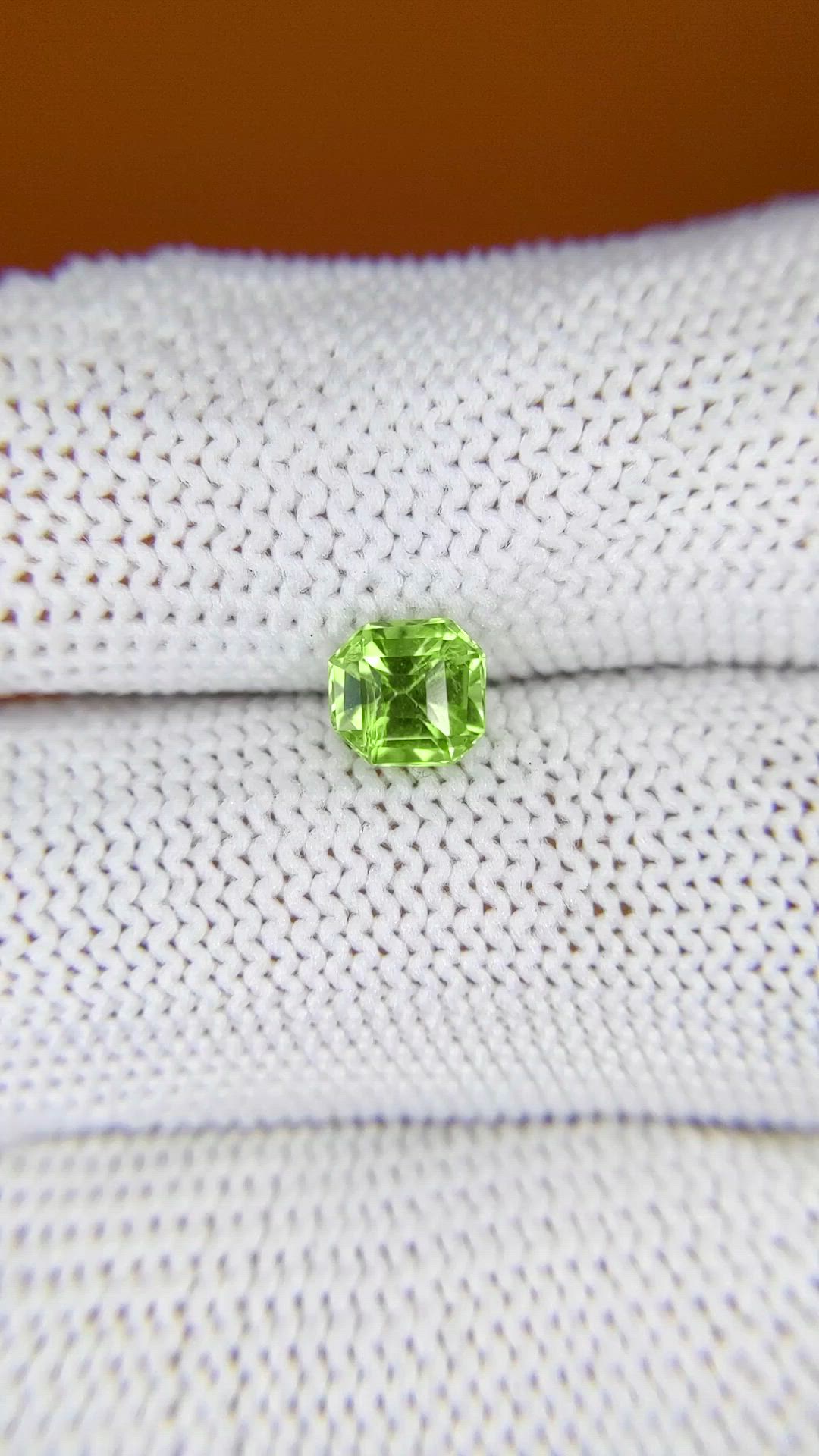 0.86 Ct. Yellowish Green Peridot from Pakistan Size Video