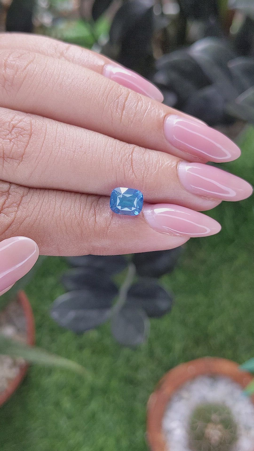 1.83 Ct. Blue Cobalt Spinel from Tanzania Size Video