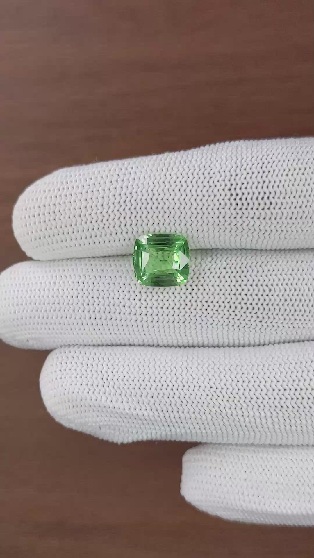 4.03 Ct. Tsavorite Garnet from Tanzania Size Video