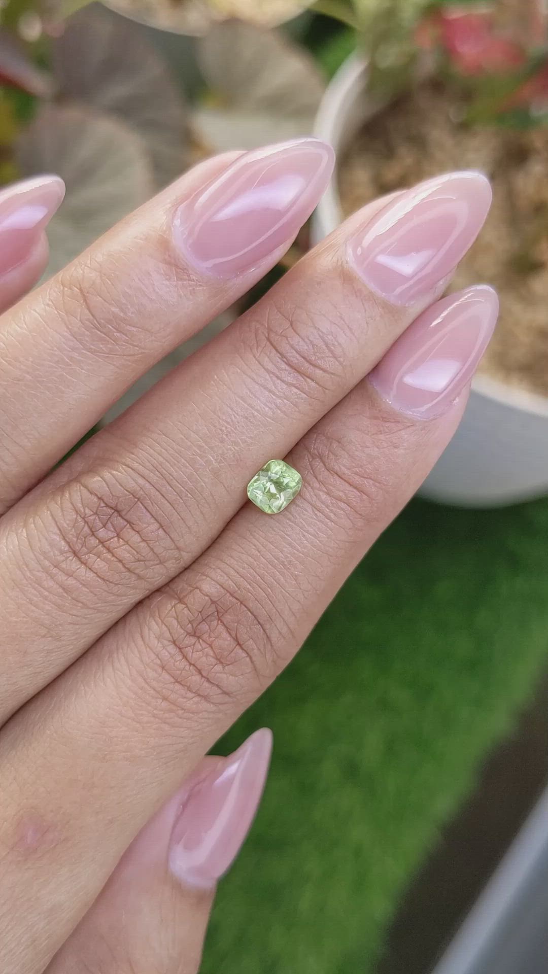 0.65 Ct. Yellowish Green Peridot from Pakistan Size Video