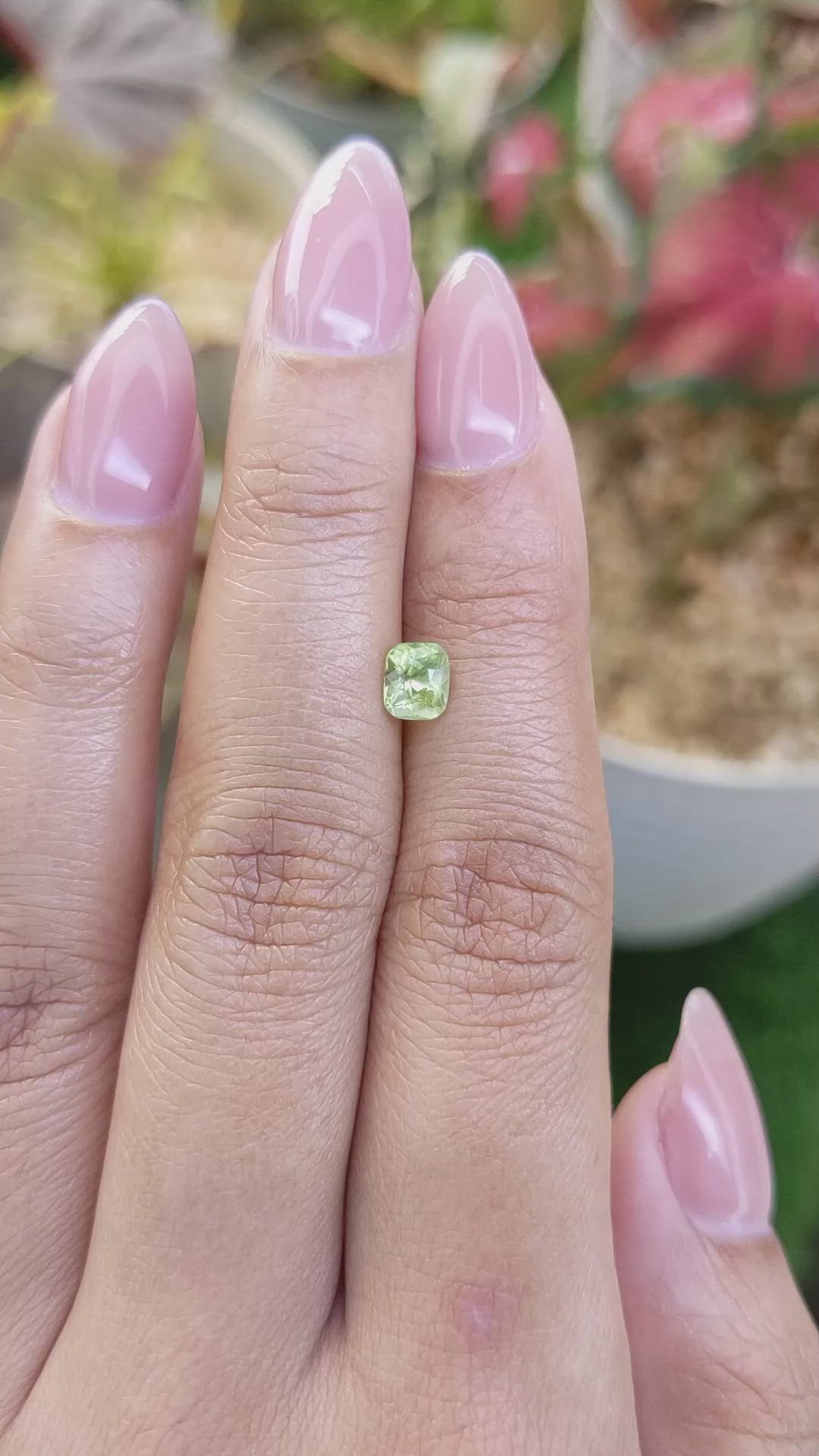 0.65 Ct. Yellowish Green Peridot from Pakistan Size Video
