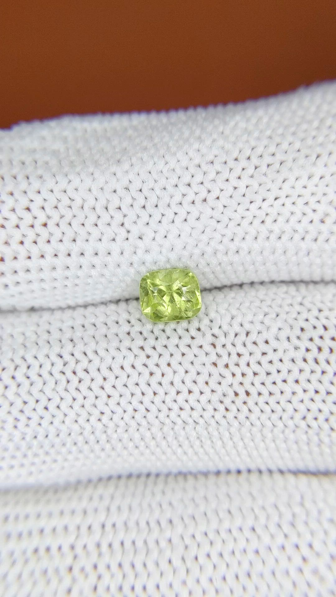 0.65 Ct. Yellowish Green Peridot from Pakistan Size Video