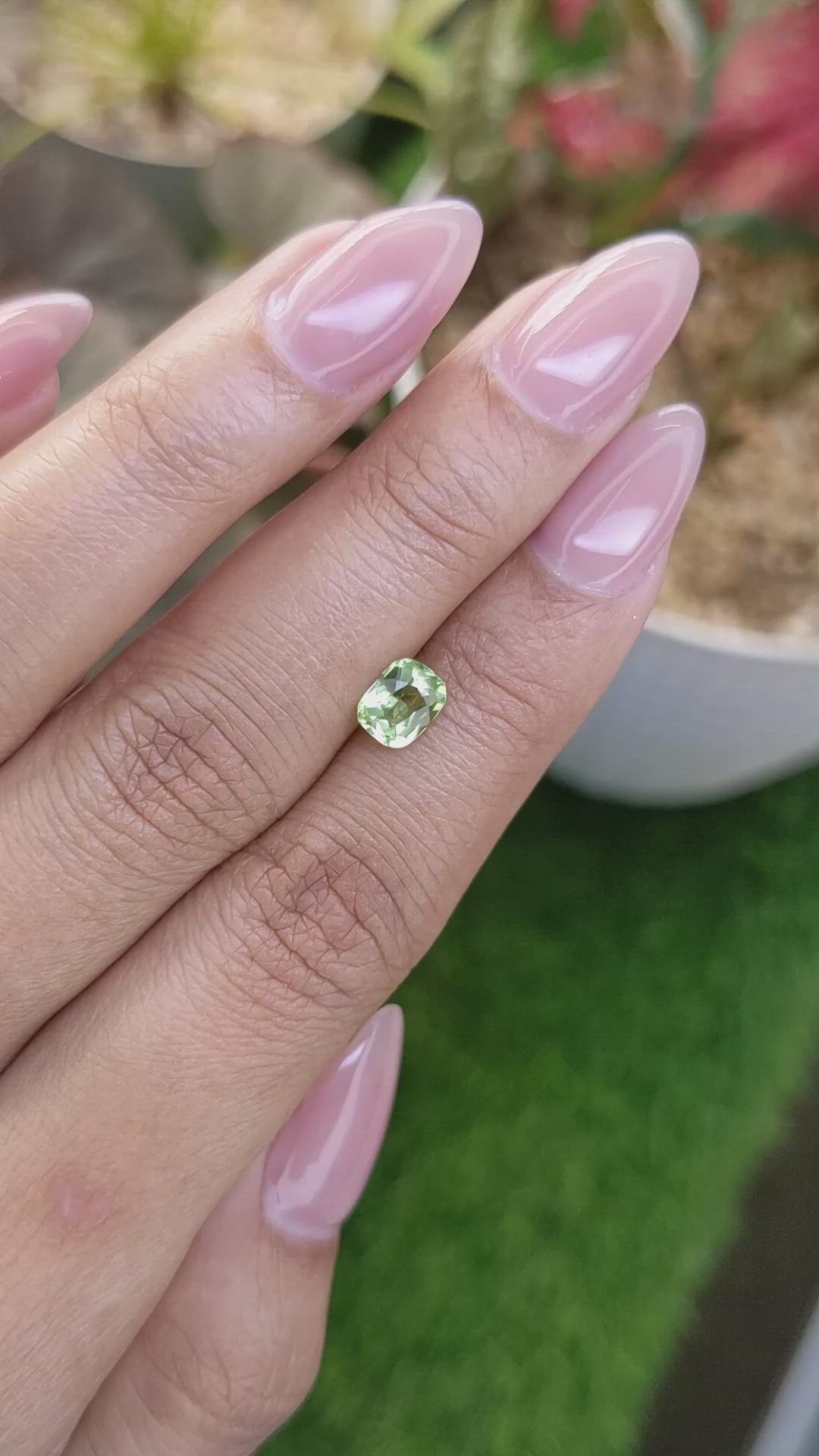 0.86 Ct. Yellowish Green Peridot from Pakistan Size Video