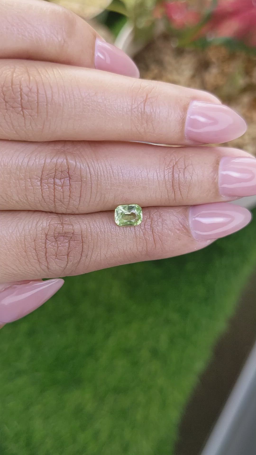 0.86 Ct. Yellowish Green Peridot from Pakistan Size Video