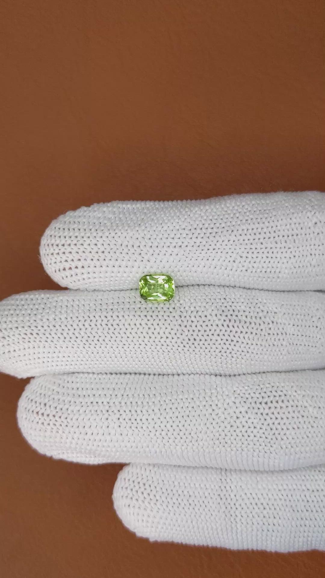 0.86 Ct. Yellowish Green Peridot from Pakistan Size Video