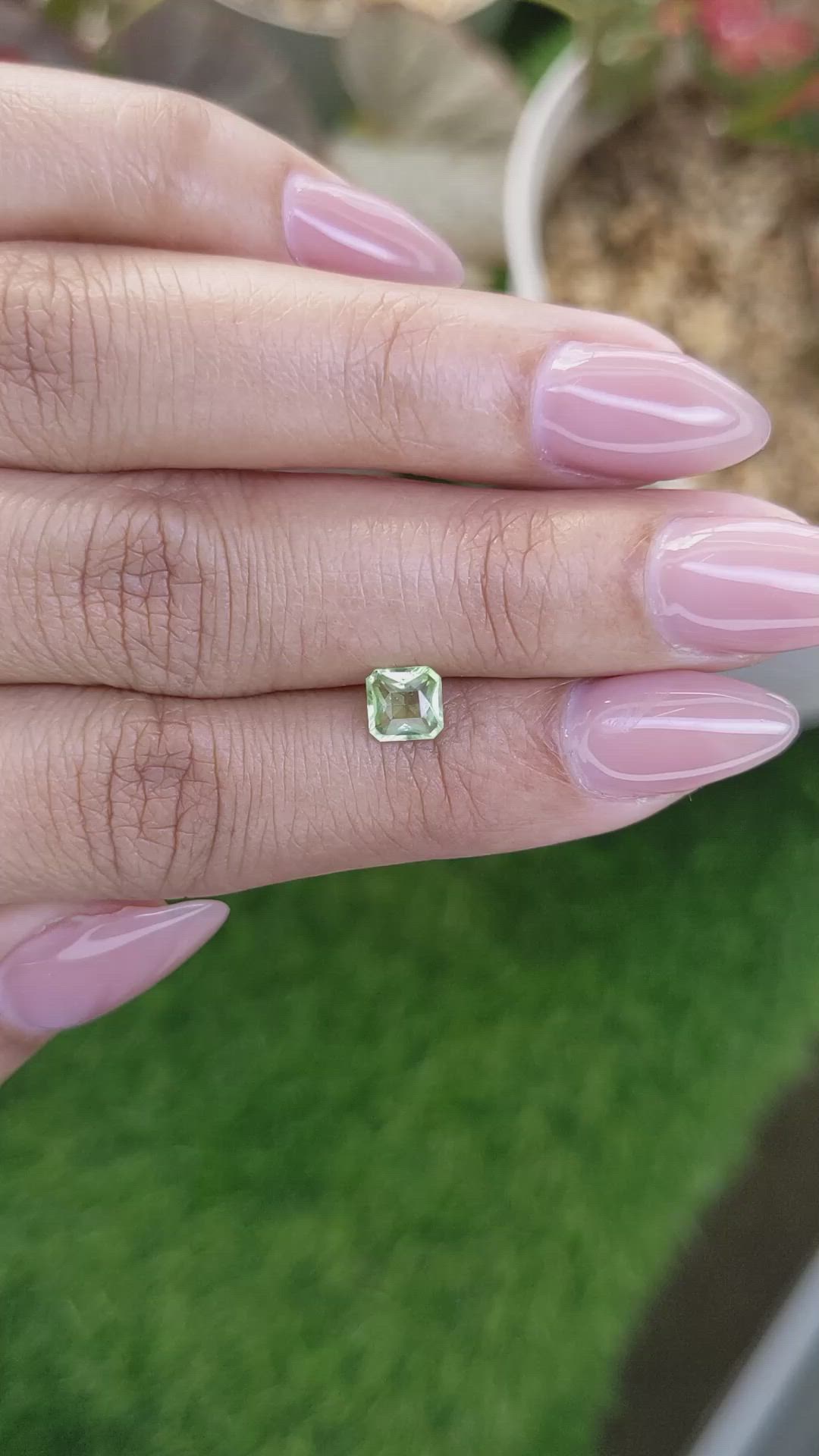 0.68 Ct. Green (Lime Green) Peridot from Pakistan Size Video