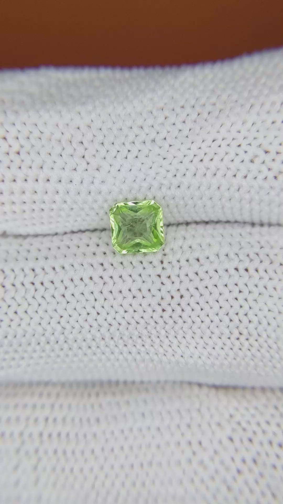 0.68 Ct. Green (Lime Green) Peridot from Pakistan Size Video