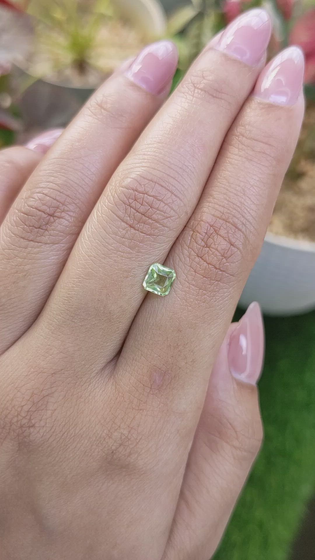 0.68 Ct. Green (Lime Green) Peridot from Pakistan Size Video