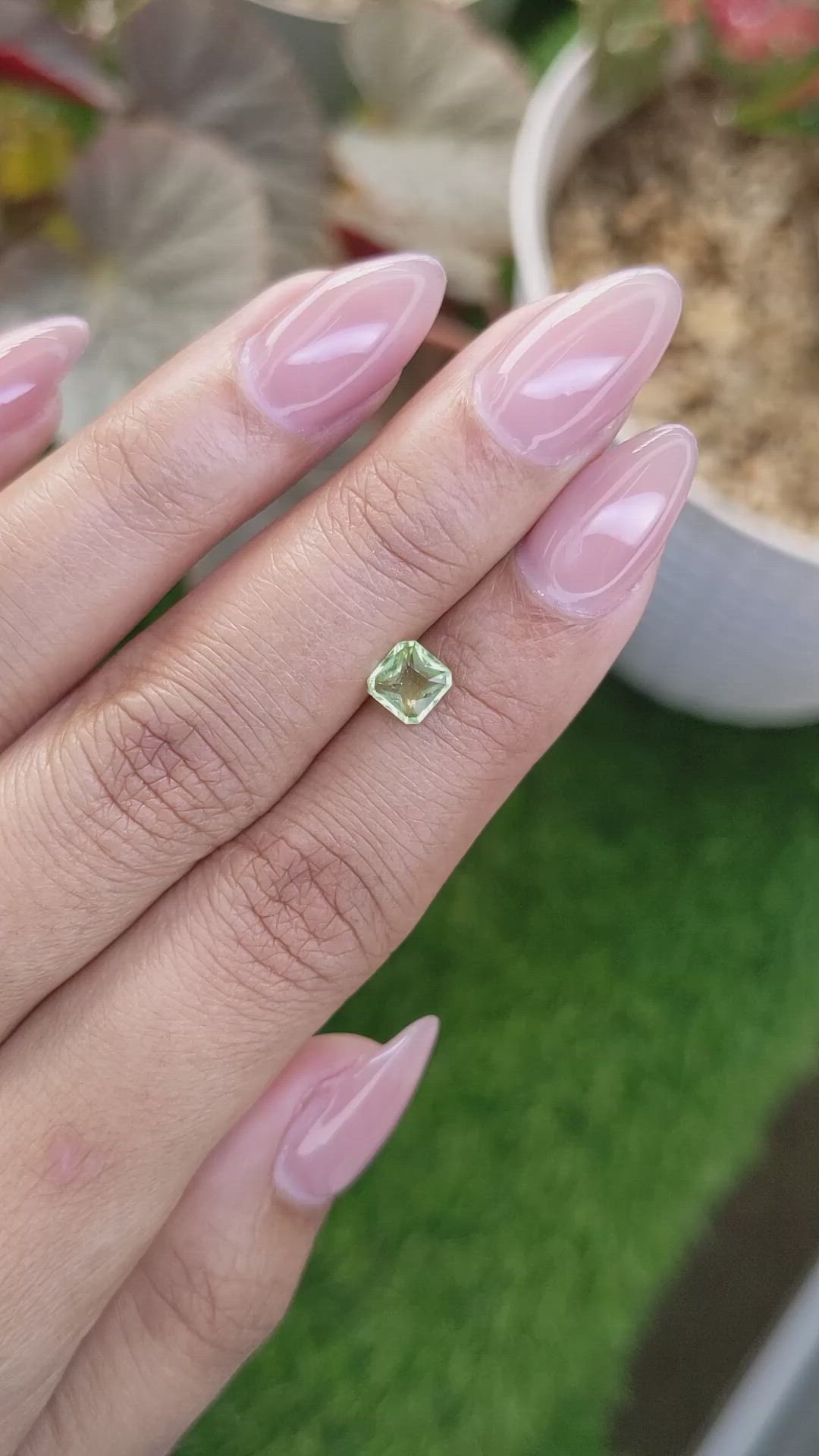 0.68 Ct. Green (Lime Green) Peridot from Pakistan Size Video
