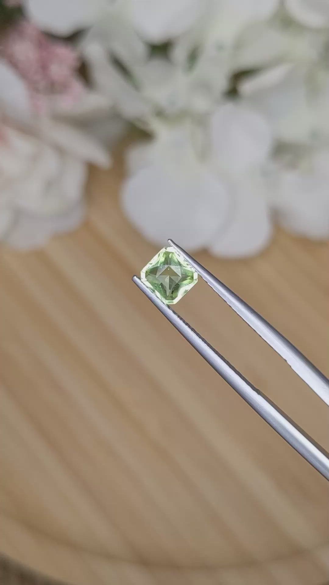 0.68 Ct. Green (Lime Green) Peridot from Pakistan Size Video